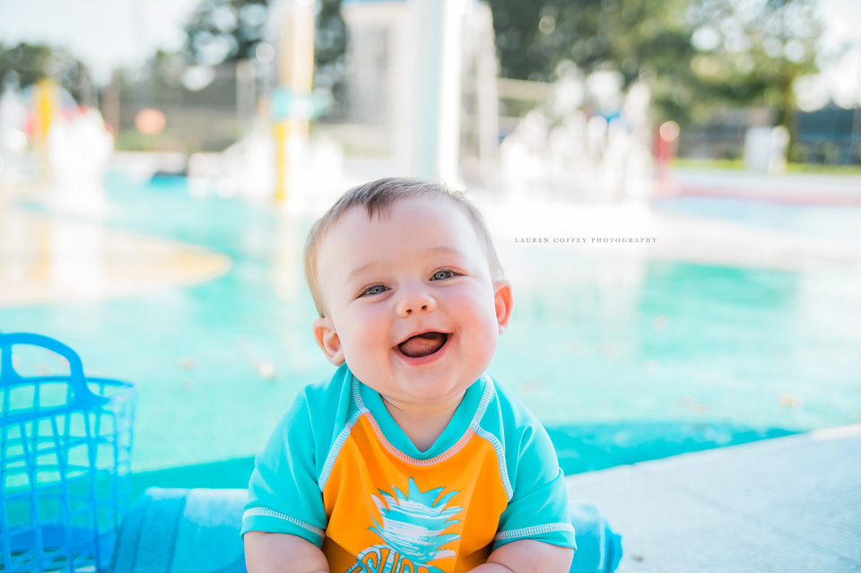 Lauren Coffey Photography, LLC beach bum portrait, beach bum session, beach pictures, 6 month pictures, splash pad pictures, summer pictures, summer toddler pictures