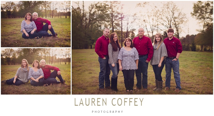 Lauren Coffey Photography, LLC | Decatur Alabama Photographer outdoor family pictures, outdoor family portraits, family pictures, family picture outfit ideas, field family pictures, sunset family pictures